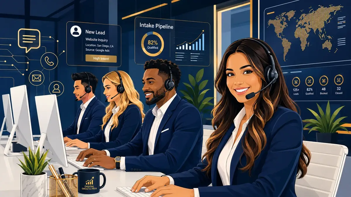 Team of Intake agents responding to clients